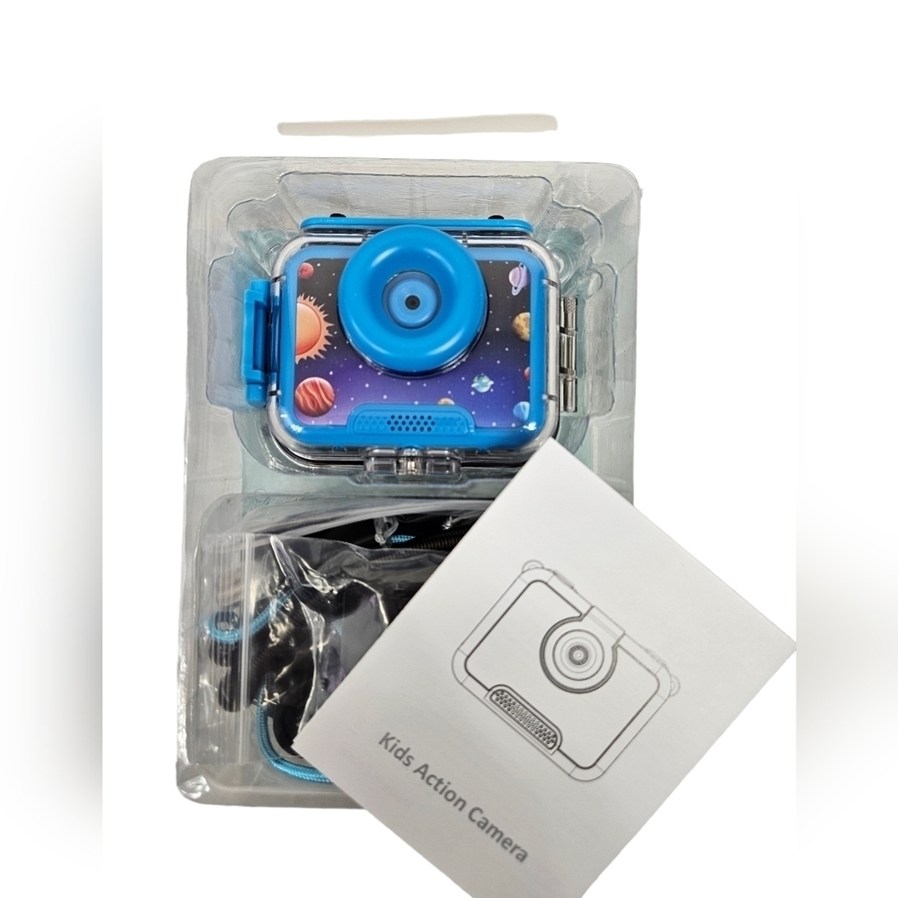 NWT KidsCam Kids Waterproof Camera‎ Sports HD Camcorder Blue Solar System